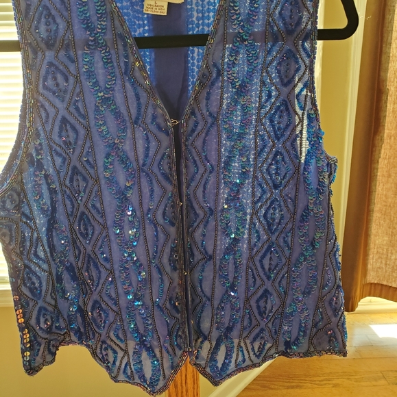 SILKEY NITES WOMEN'S DRESS TOP WITH SEQUINS SZ L - Picture 8 of 8